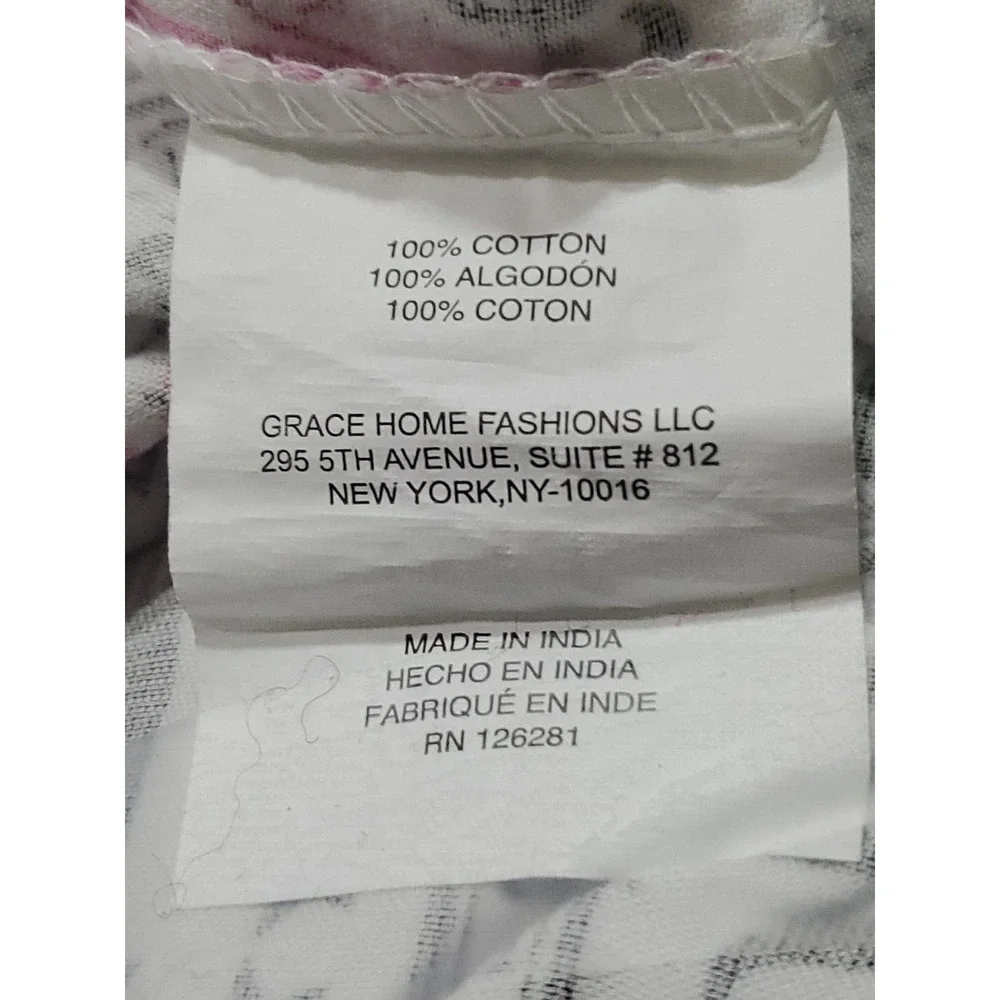 Grace Home Fashion Pink Black White Full Size Sheets Fitted Flat 2 Pillow Cases